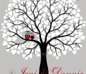 Wedding signature tree-guestbook alternative 18x24 100 signatures 