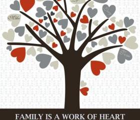 Custom Family Tree//weddig gift//monogram //Family Monogram Tree