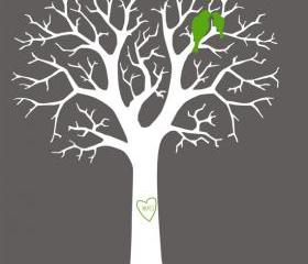 Finger Print tree//Custom Personalized Wedding Signature Tree 20x28 150 signatures , Wedding guestbook alternative 