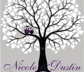 Wedding signature Tree-guest book alternative 18x24 100 signatures 